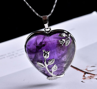 Natural Crystal Quartz Heart Pendant & Necklace-Your Soul Place